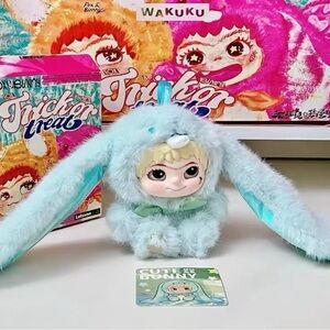 Wakuku Trick or Treat CONFIRMED Cute Bunny Plush Pendant Blue